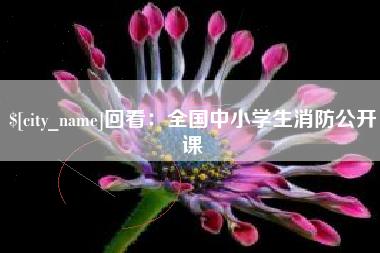安吉回看：全国中小学生消防公开课