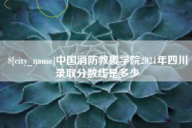 安吉中国消防救援学院2021年四川录取分数线是多少