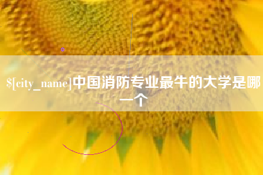 安吉中国消防专业最牛的大学是哪一个