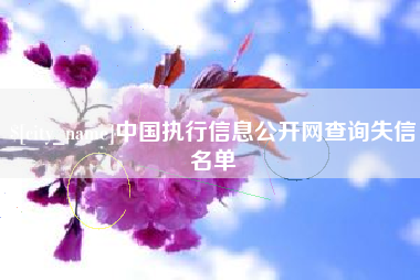 安吉中国执行信息公开网查询失信名单