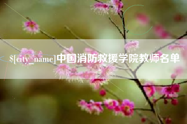 安吉中国消防救援学院教师名单