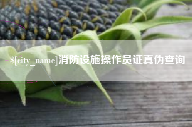 安吉消防设施操作员证真伪查询