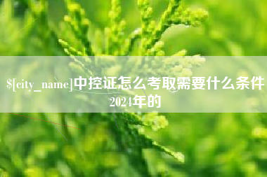 安吉中控证怎么考取需要什么条件2024年的