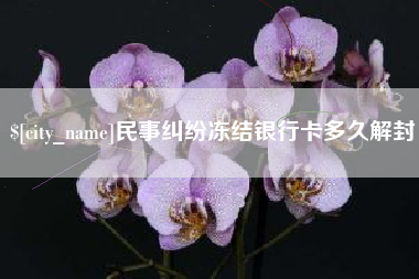 安吉民事纠纷冻结银行卡多久解封