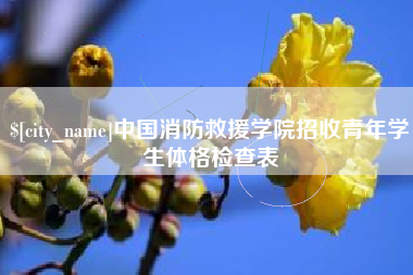 安吉中国消防救援学院招收青年学生体格检查表